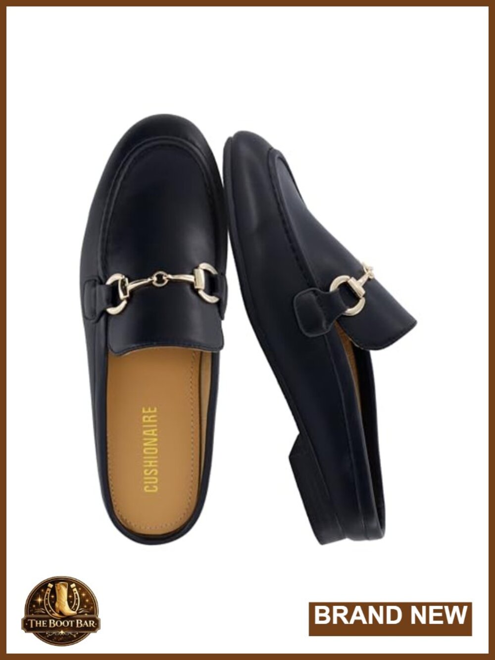 CUSHIONAIRE Yummy Slip On Mules with Metal Chain Detail